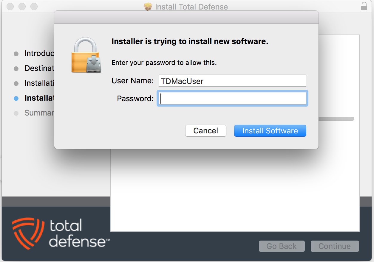 total defense for mac no internet